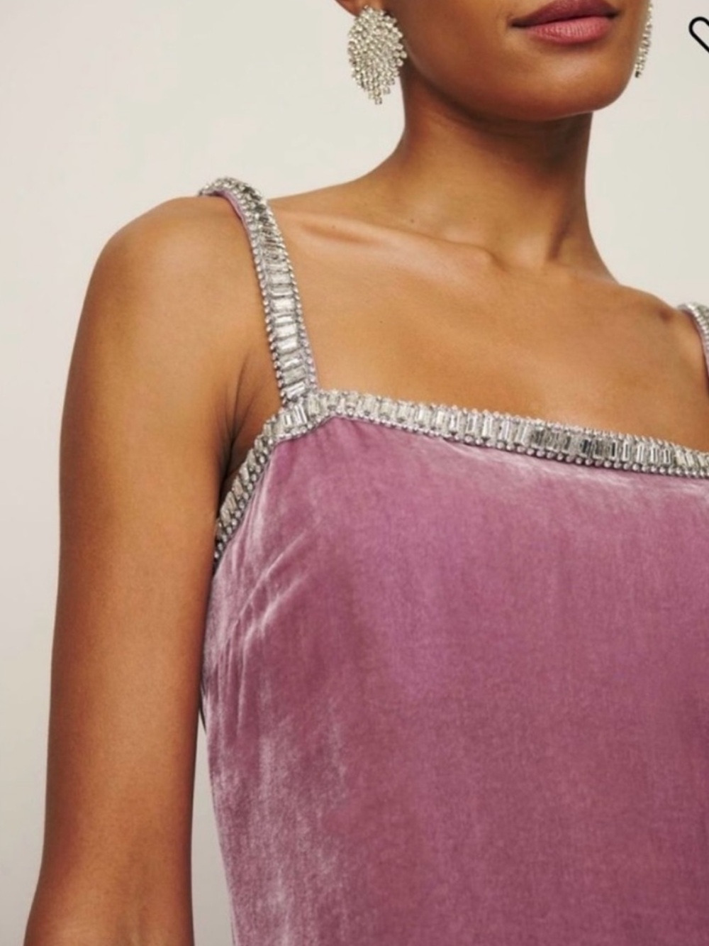 Reformation Pia Velvet Mini Dress in Sugar Plum - Picture 9 of 9